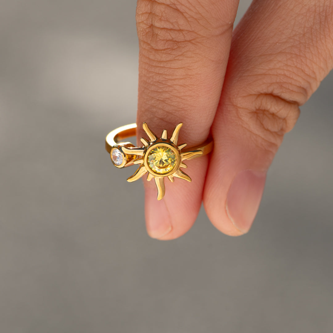 You Light Up My World Golden Sunshine Ring