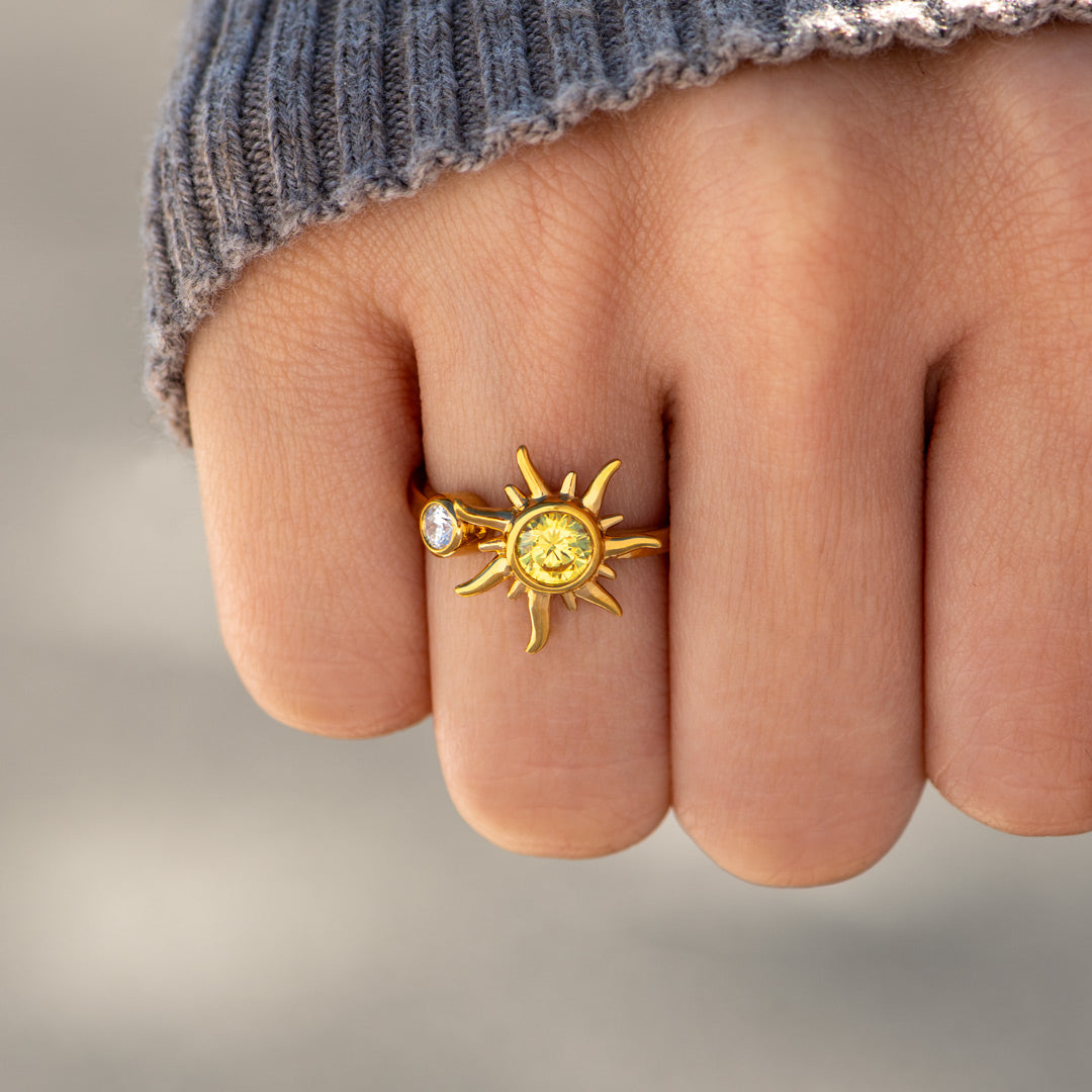 You Light Up My World Golden Sunshine Ring