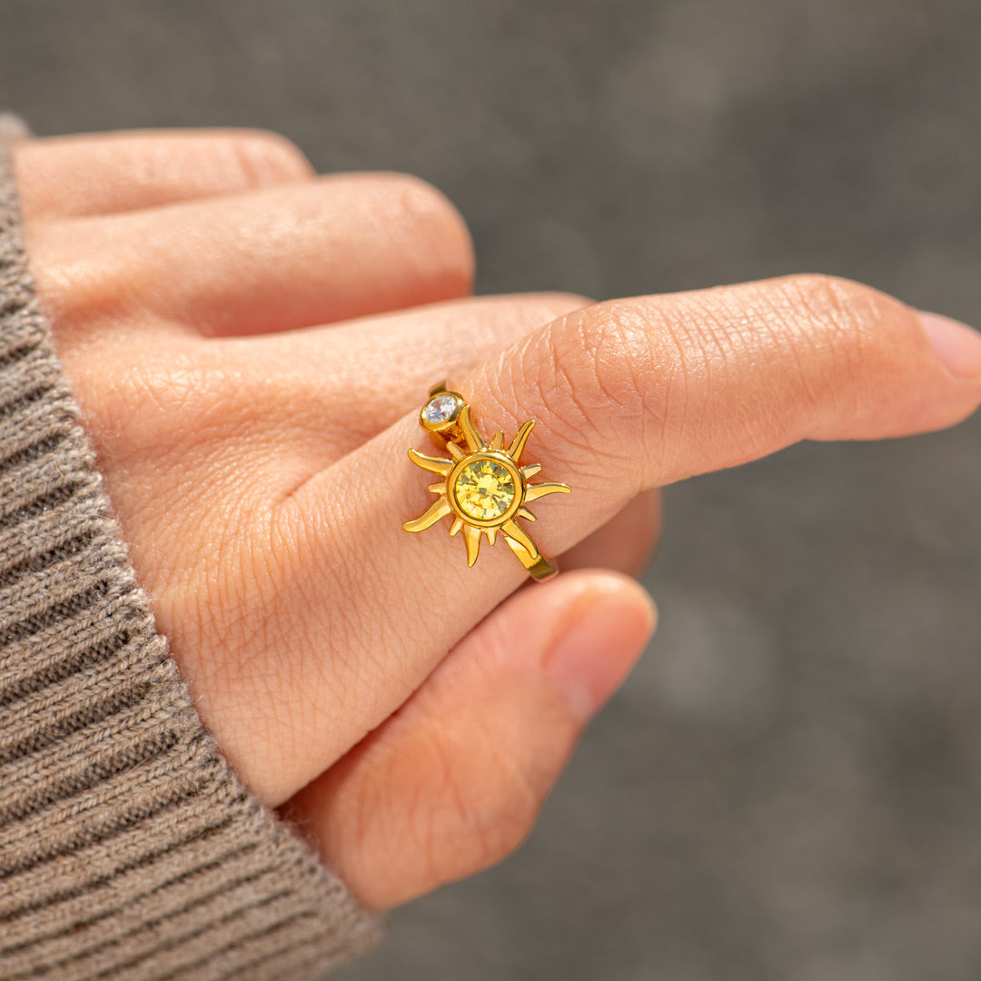 You Light Up My World Golden Sunshine Ring