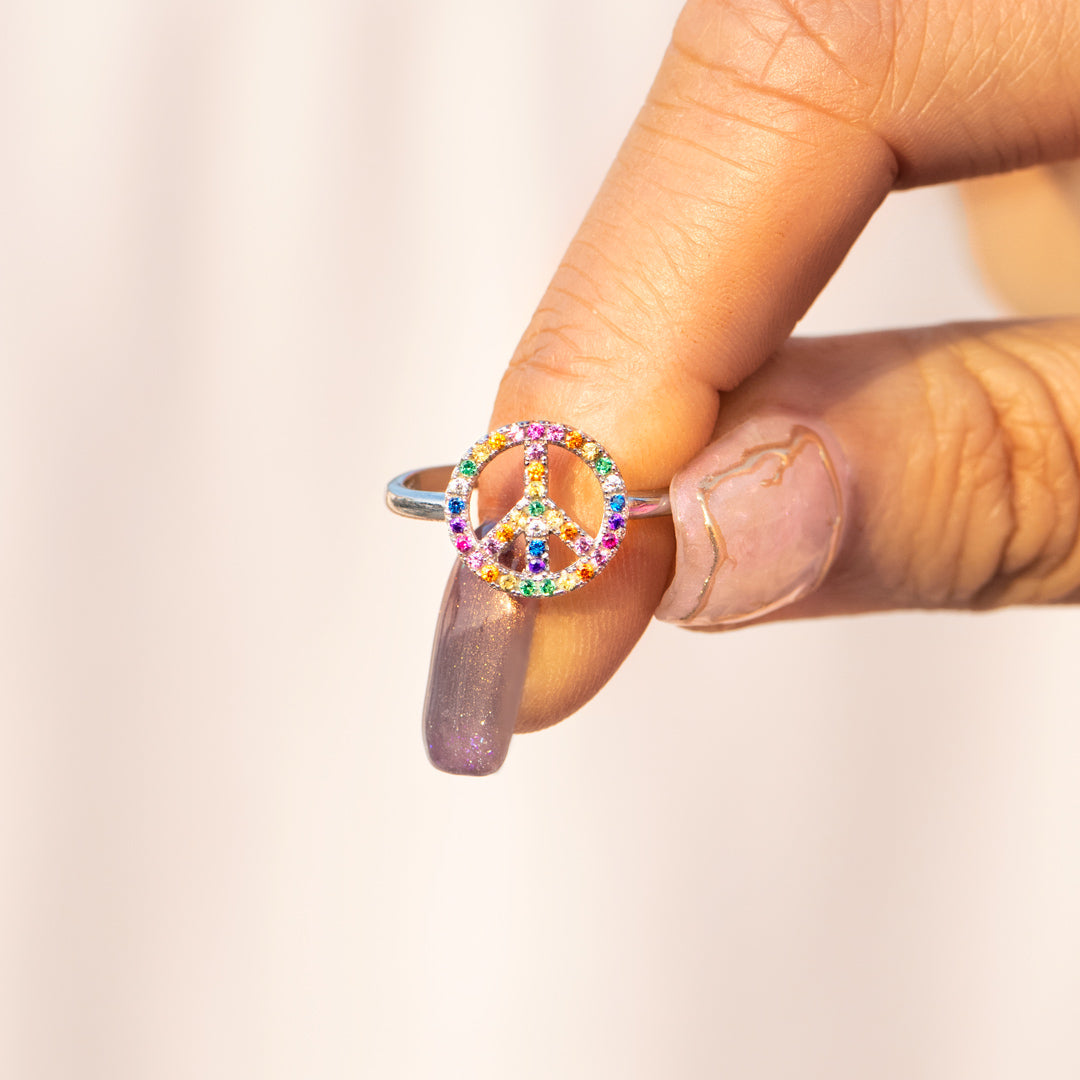 A Little Hippie A Little Hood Peace Sign Ring