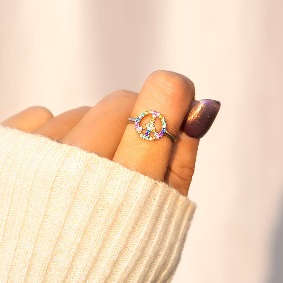 A Little Hippie A Little Hood Peace Sign Ring