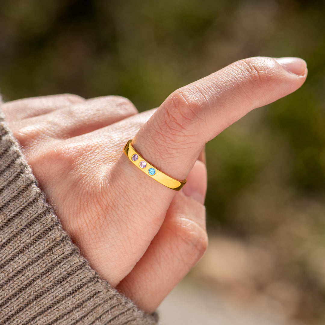 1-7 Birthstones Ring Band