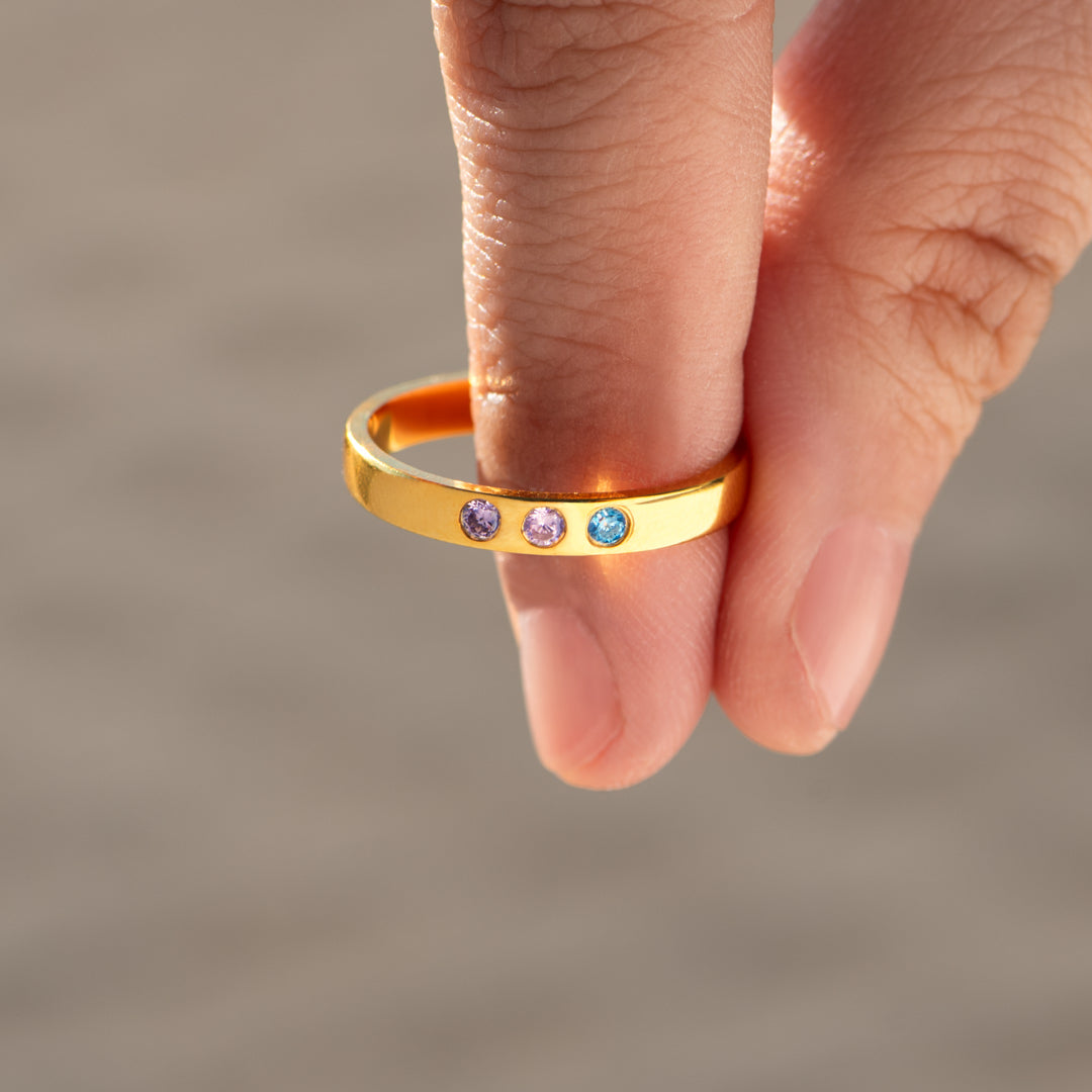 1-7 Birthstones Ring Band