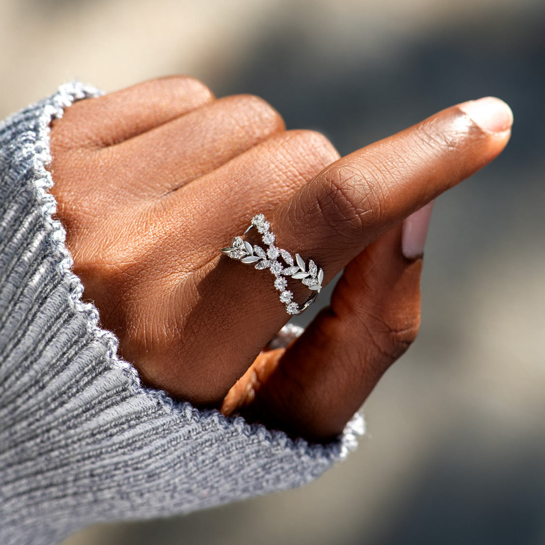 Grow Through Your Struggles Leaf Ring