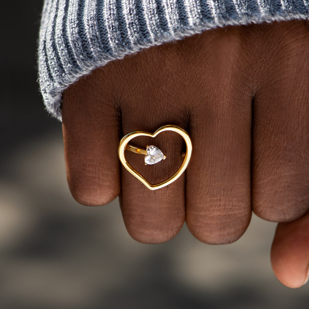Always In My Heart Embracing Heart Ring