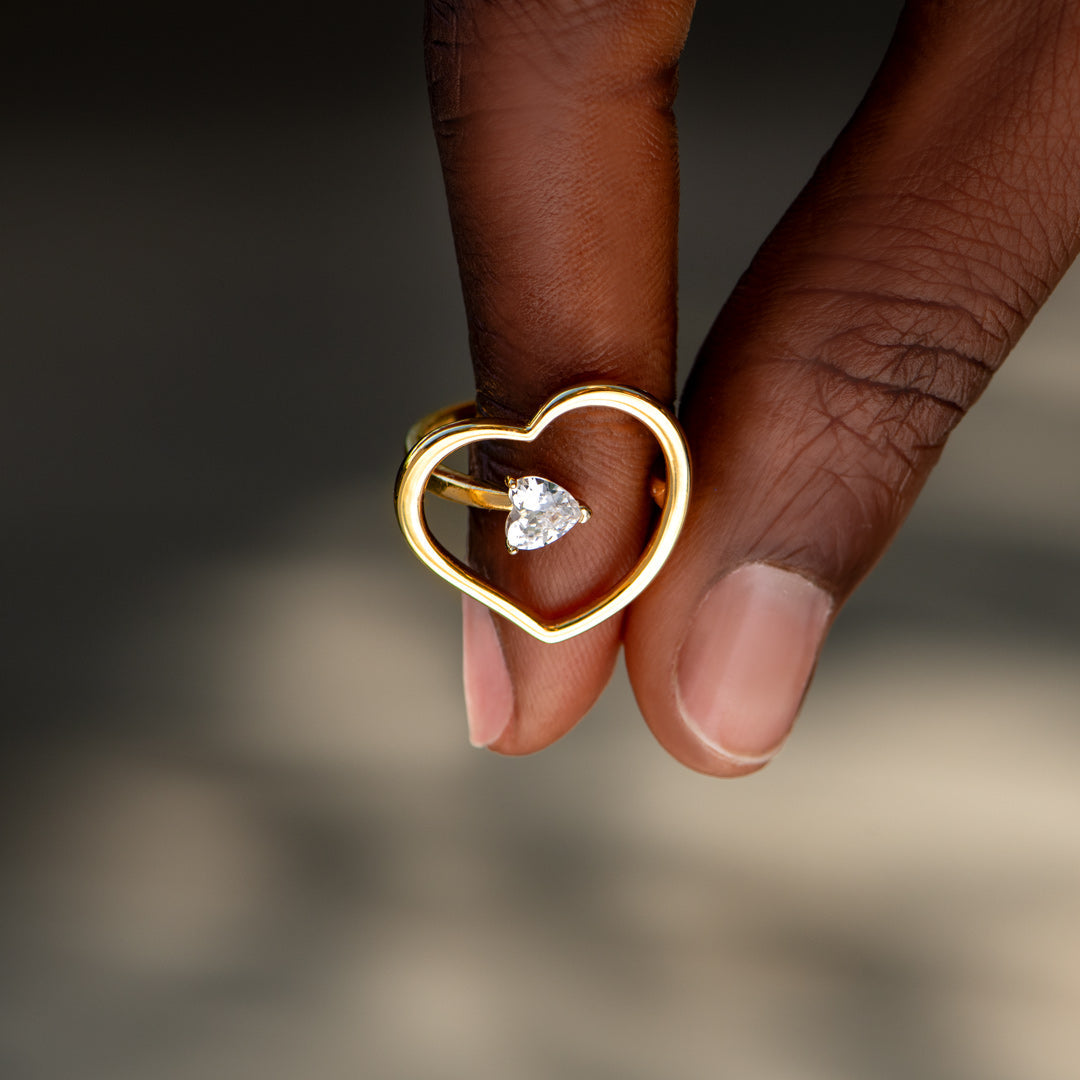 Always In My Heart Embracing Heart Ring