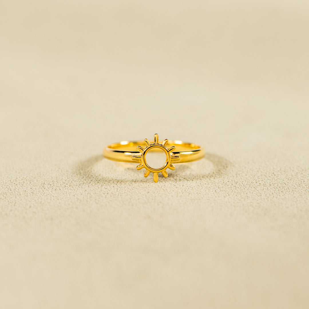 Light Your Rainy Days Golden Sun Ring