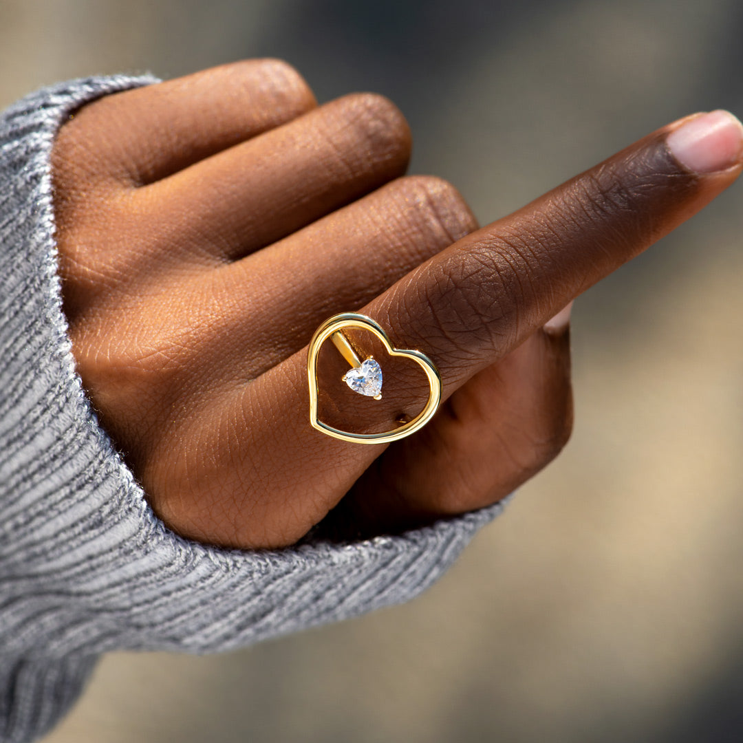 Always In My Heart Embracing Heart Ring