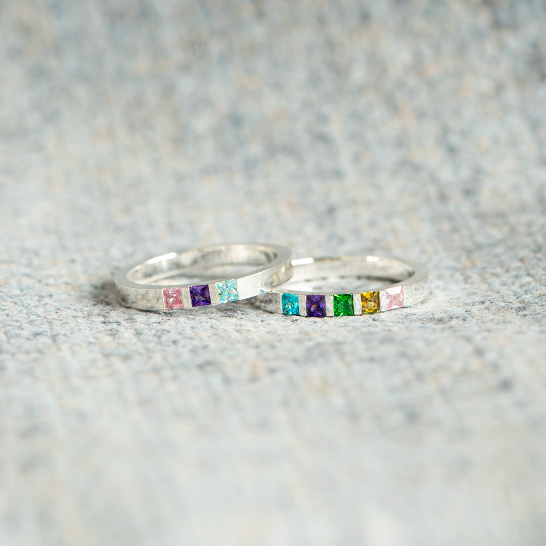 1-7 Birthstone Single Band Ring
