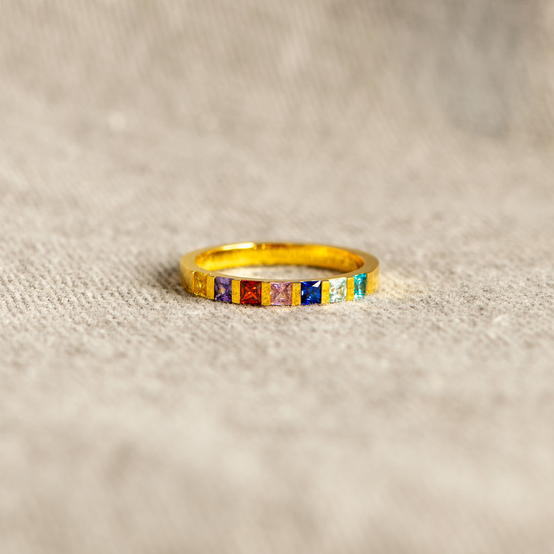 1-7 Birthstone Single Band Ring