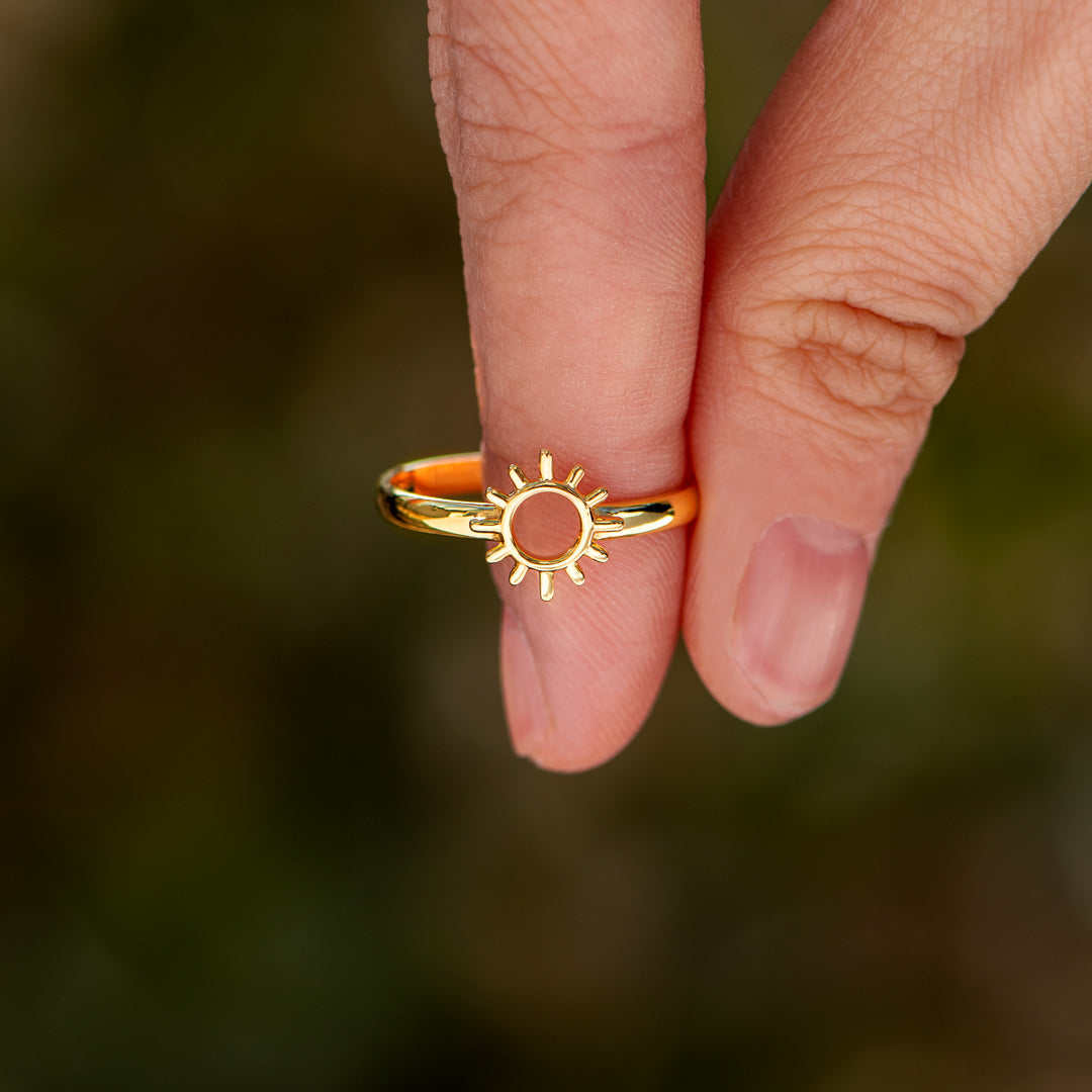 Light Your Rainy Days Golden Sun Ring