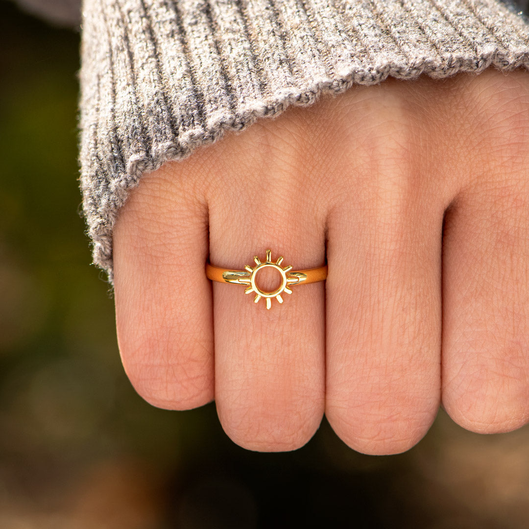 Light Your Rainy Days Golden Sun Ring