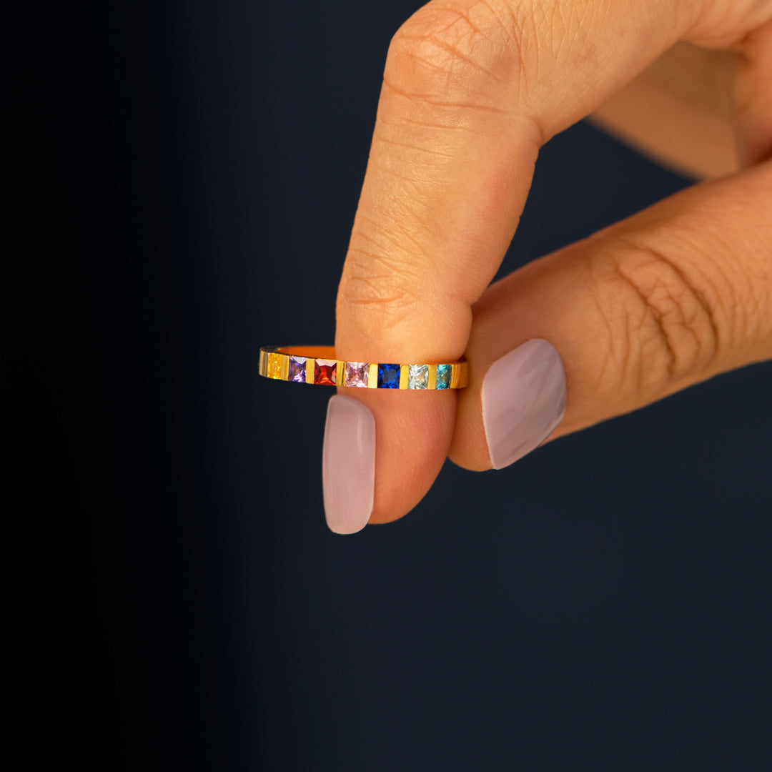 1-7 Birthstone Single Band Ring