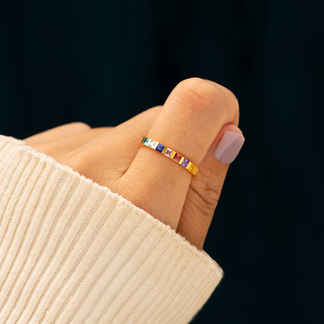 1-7 Birthstone Single Band Ring