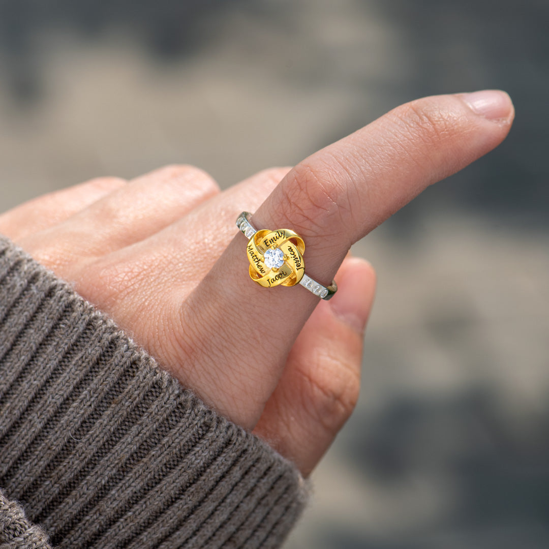 1-5 Names Knot Ring