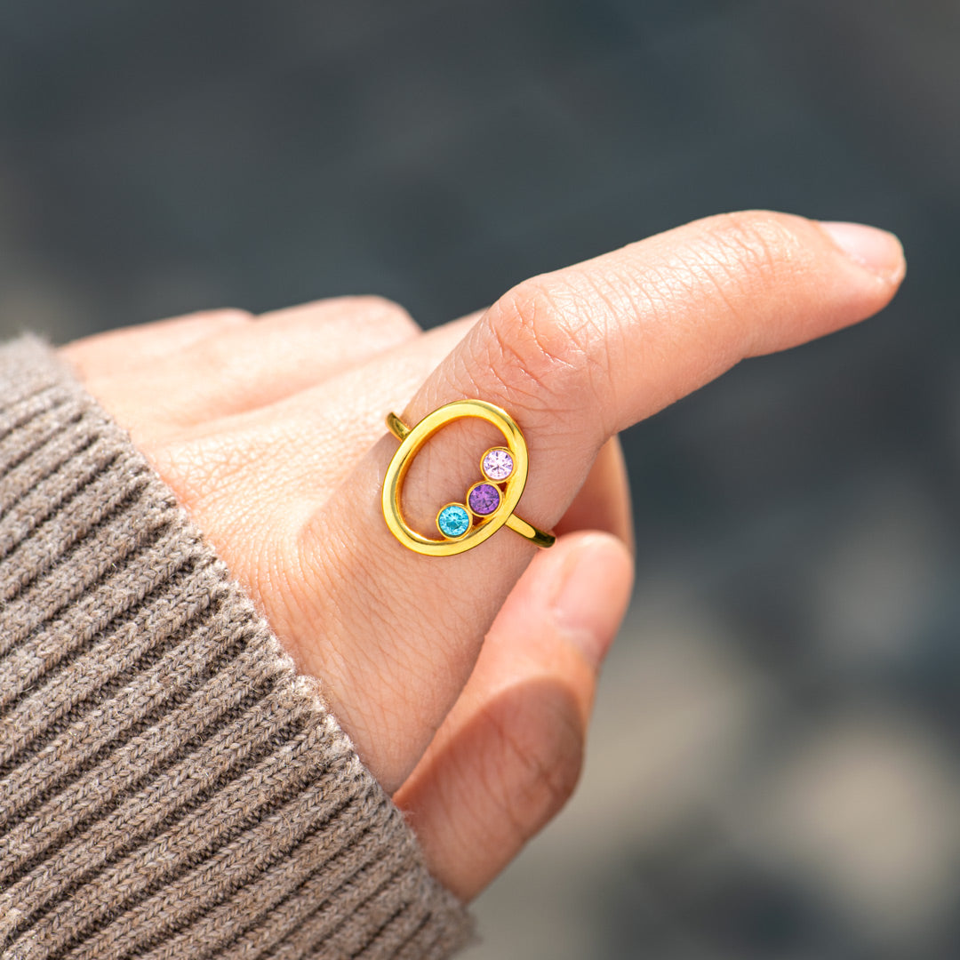 1-5 Birthstones Circle Ring