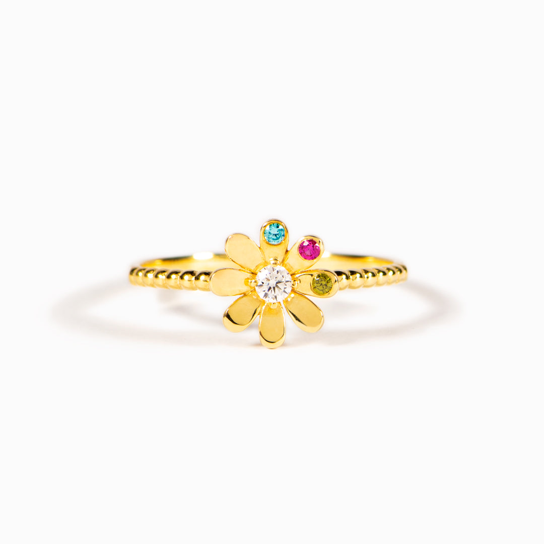 1-8 Birthstones Flower Ring