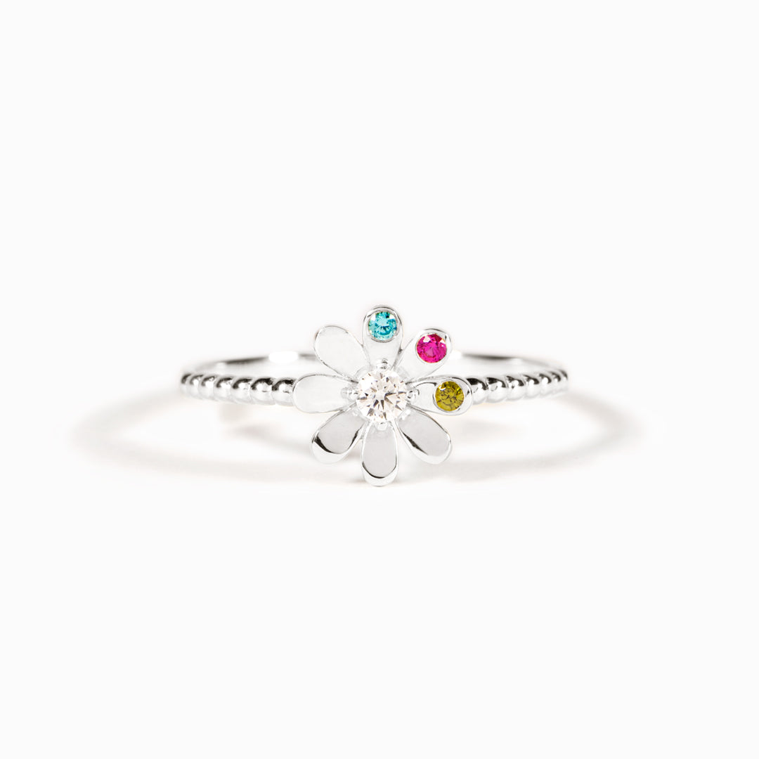 1-8 Birthstones Flower Ring