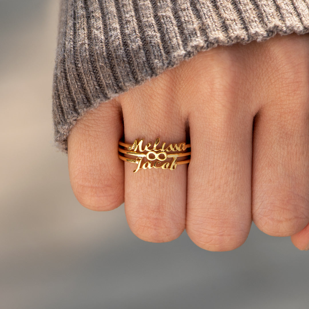 Double Name Infinity Ring