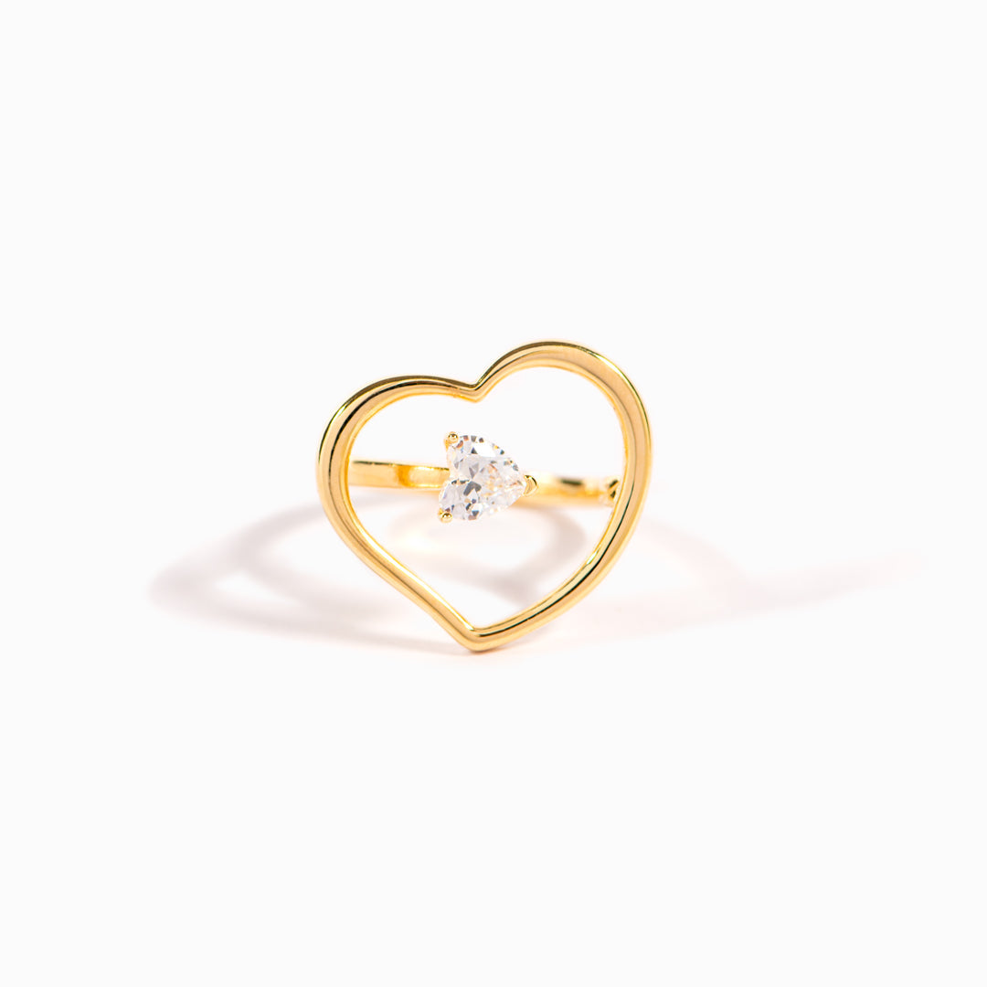 Always In My Heart Embracing Heart Ring