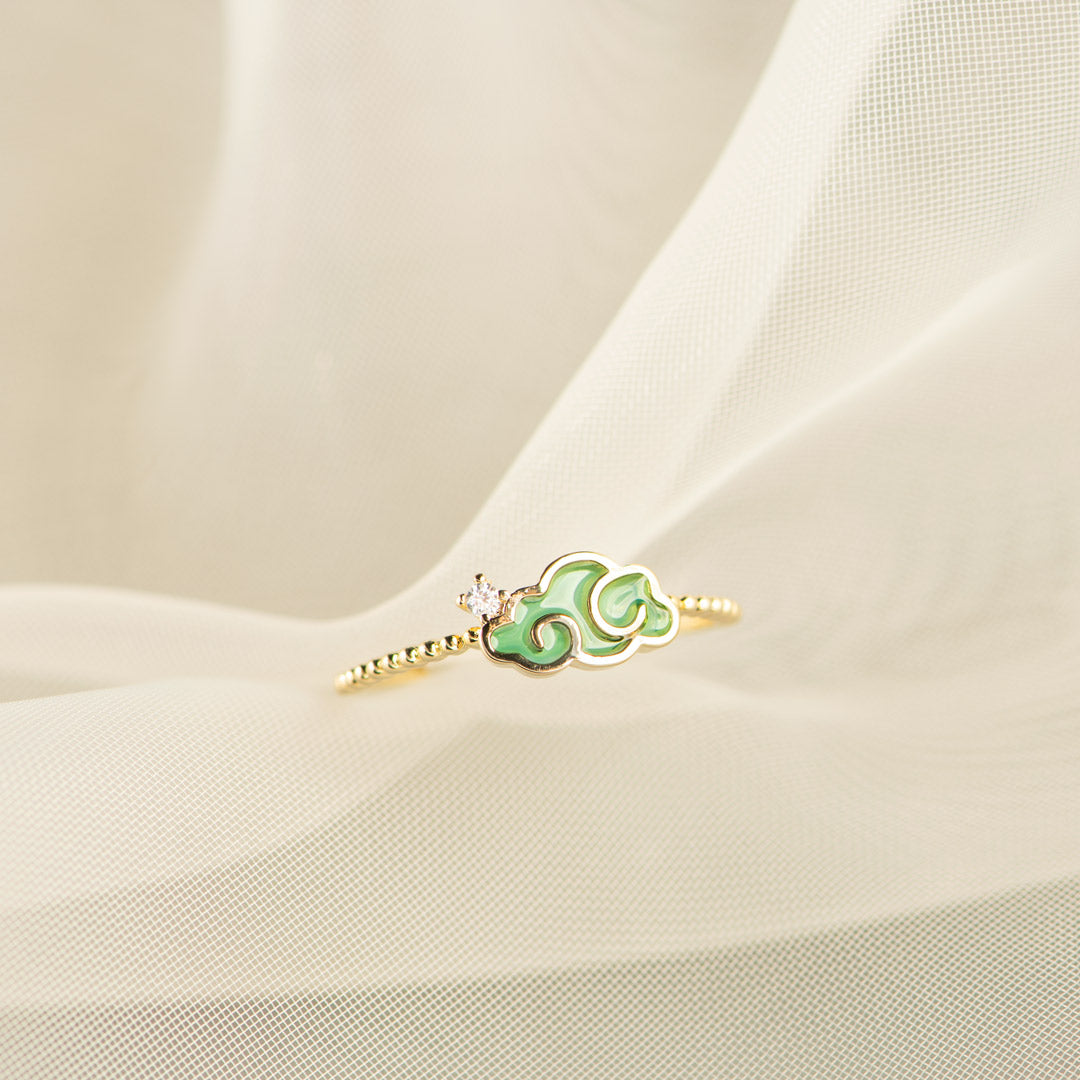 Enamel Auspicious Cloud Ring