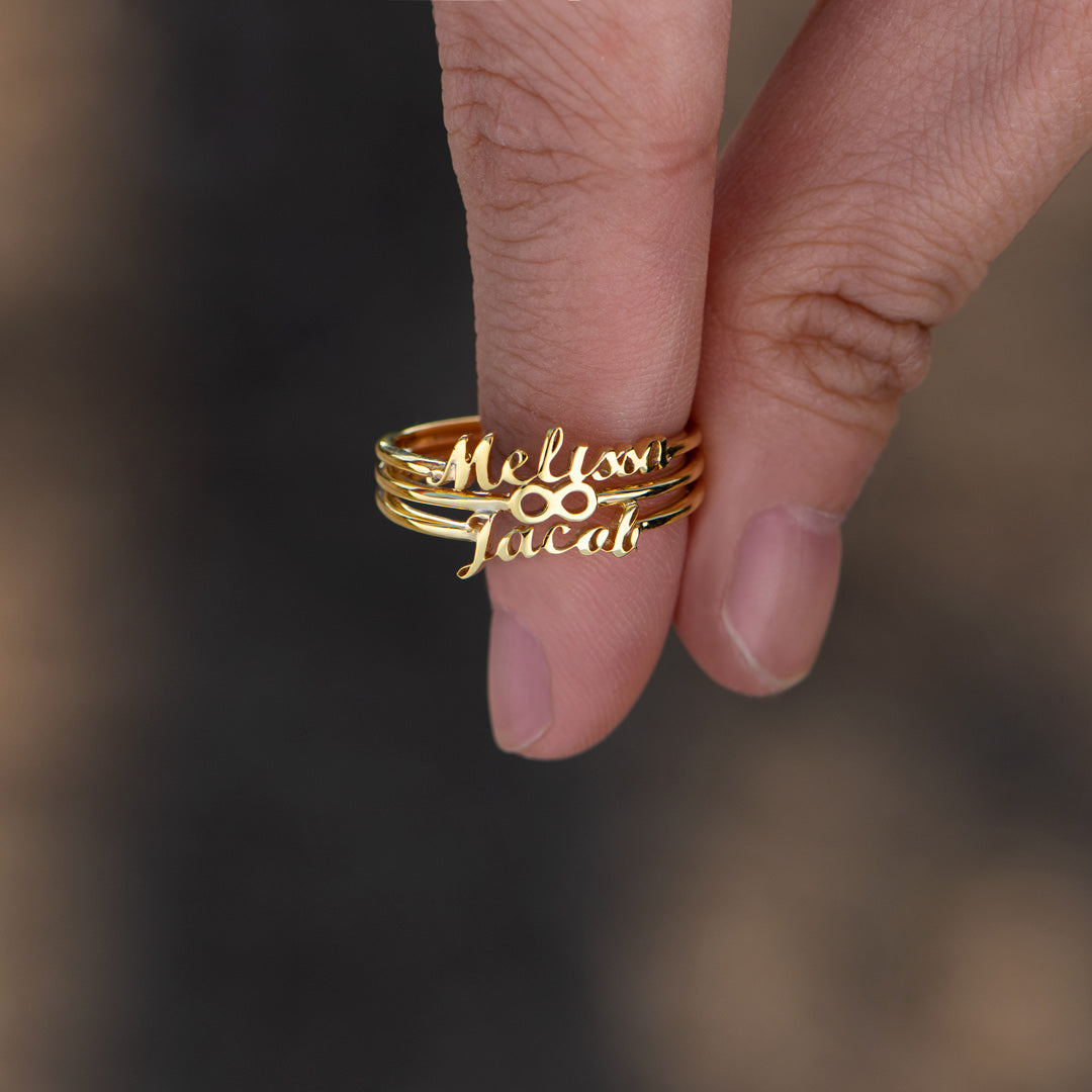 Double Name Infinity Ring