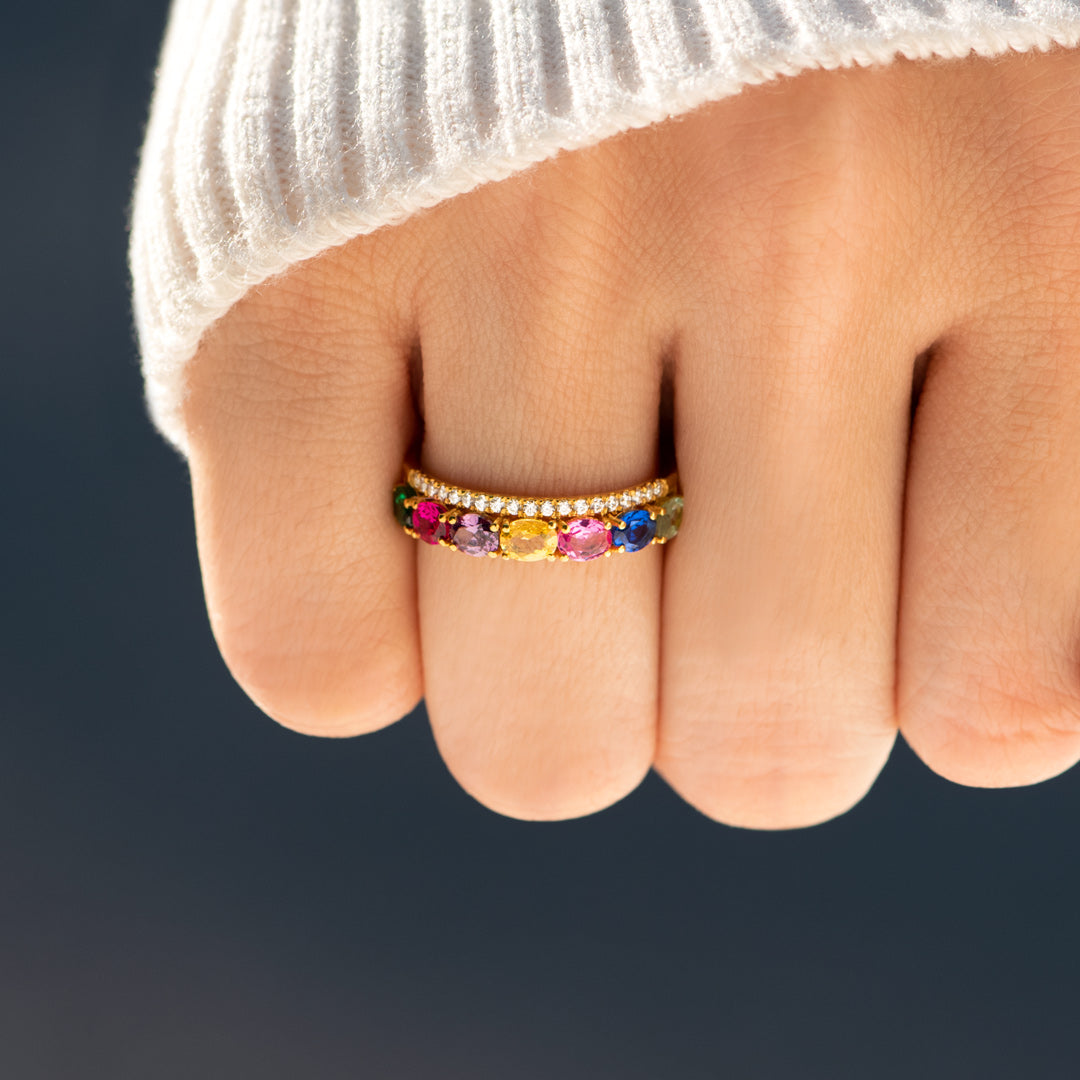 1-7 Oval Birthstones Ring