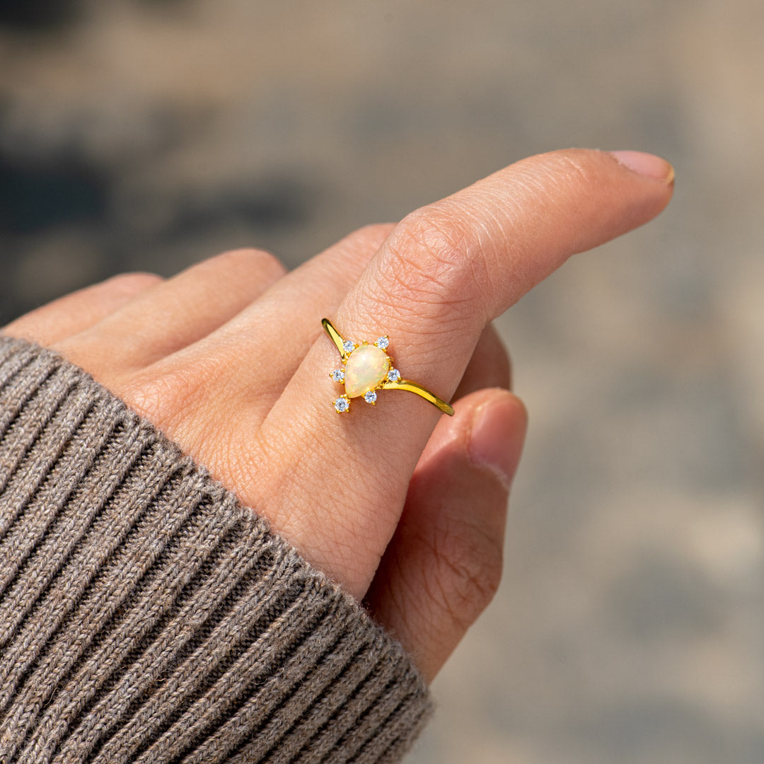 Healing From Trauma Tear Drop Opal Ring