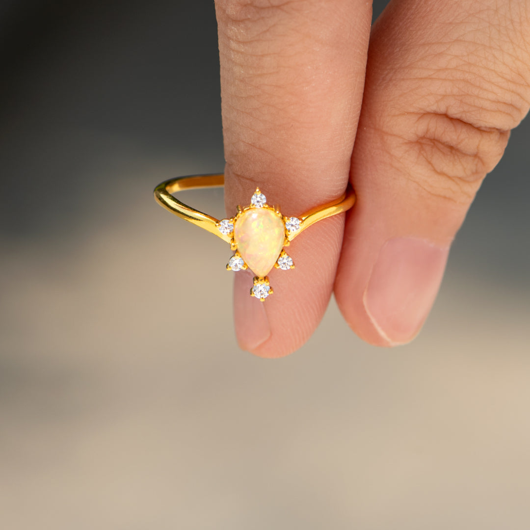 Healing From Trauma Tear Drop Opal Ring