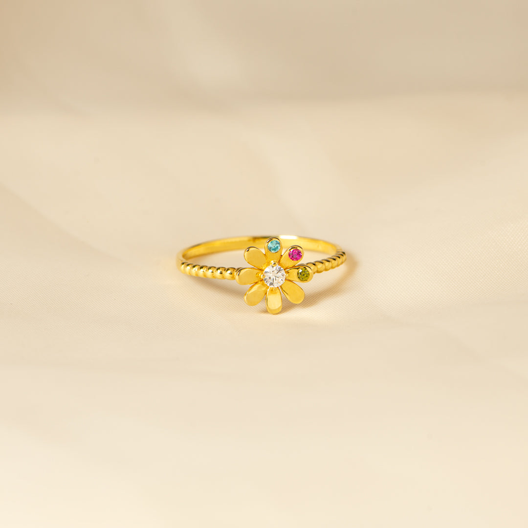 1-8 Birthstones Flower Ring