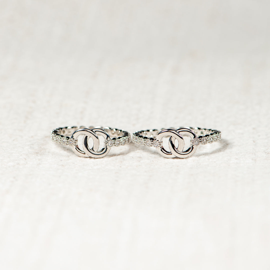 Part Of Each Other Matching Pavé Interlocking Ring