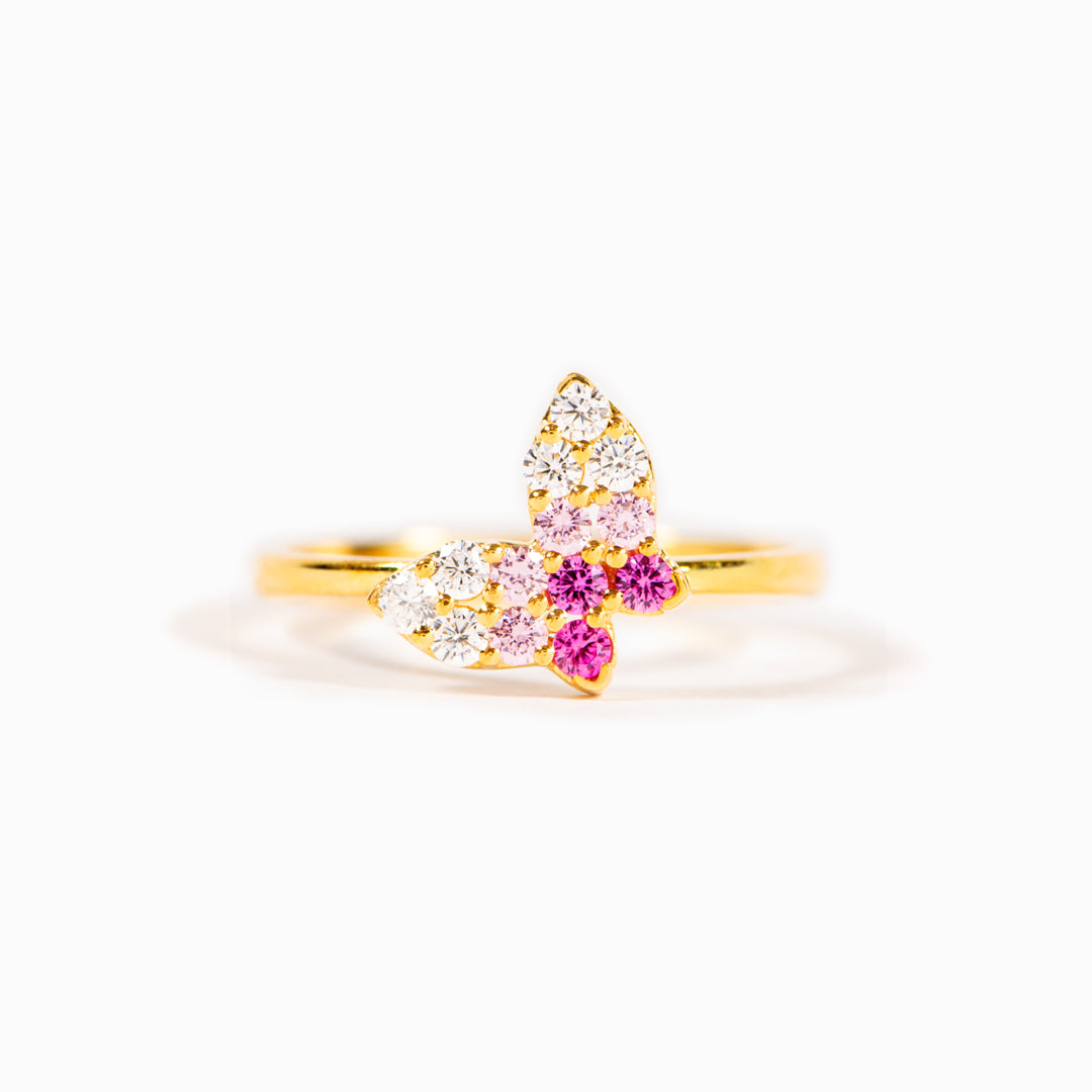 Aura Pink Butterfly Ring