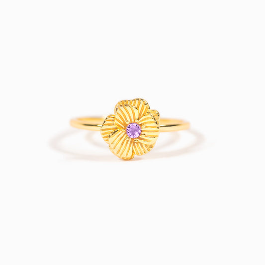 Three-Dimensional Birth Flower Stacking Mother's Ring