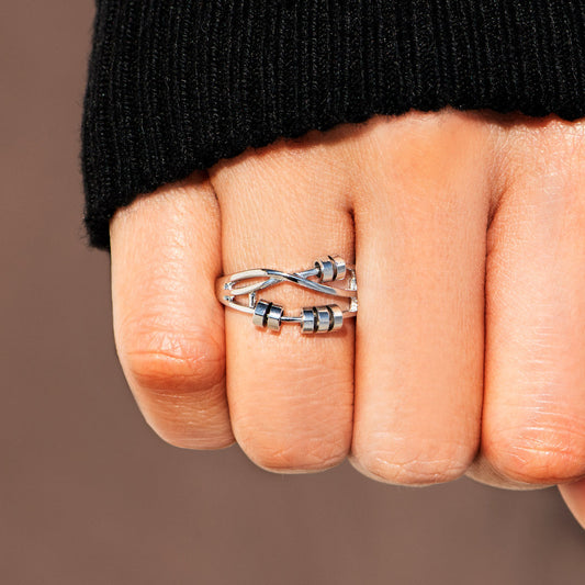 Spinning Crossover Fidget Ring, Anxiety Ring For Women