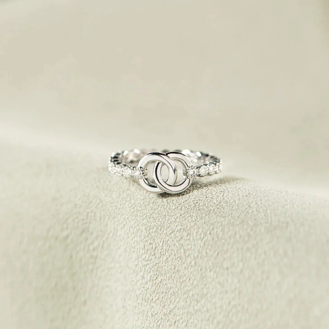 Part Of Each Other Matching Pavé Interlocking Ring