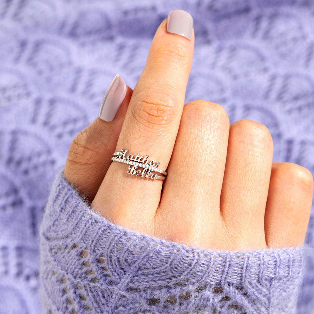 Custom Two Names Ring