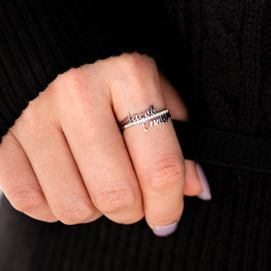 Custom Two Names Ring
