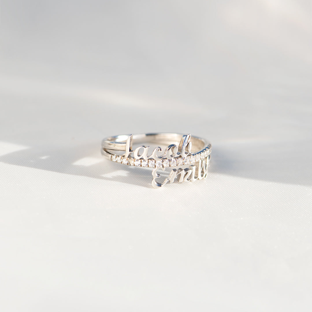 Custom Two Names Ring