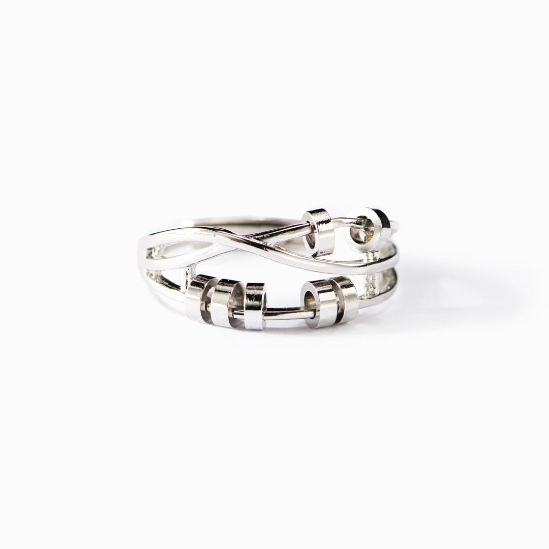 Spinning Crossover Fidget Ring, Anxiety Ring For Women