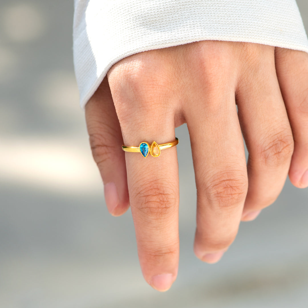 Tears Of Joy 1-6 Tear Shape Birthstones Ring