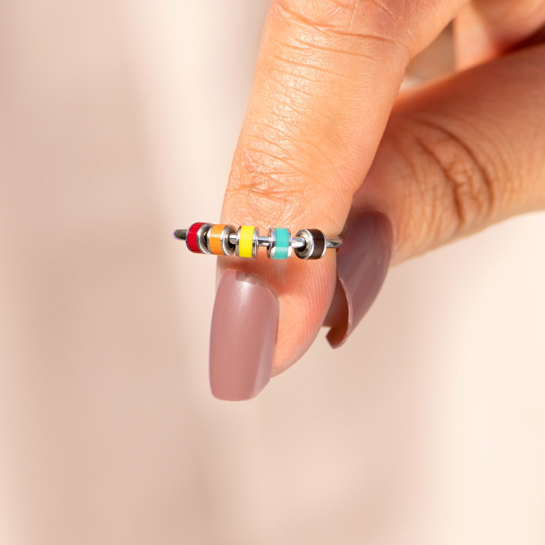Spinning Enamel Fidget Anxiety Ring