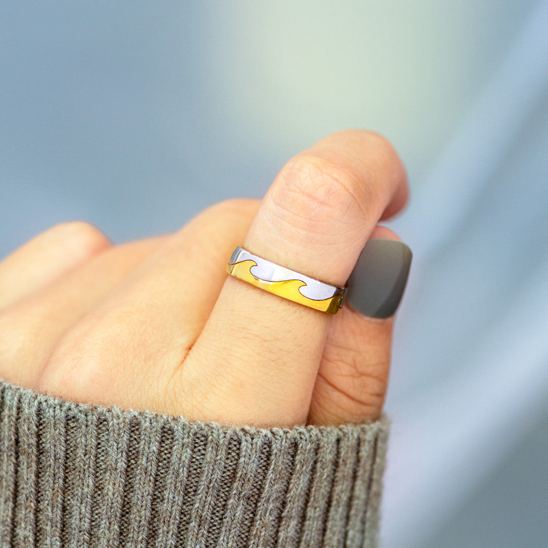 Minimalist Wave Ring Band