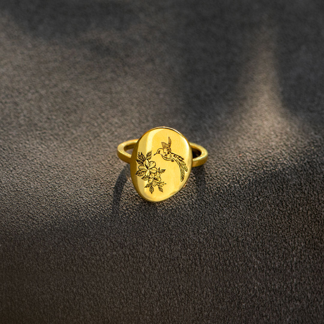 Hummingbird Disk Ring