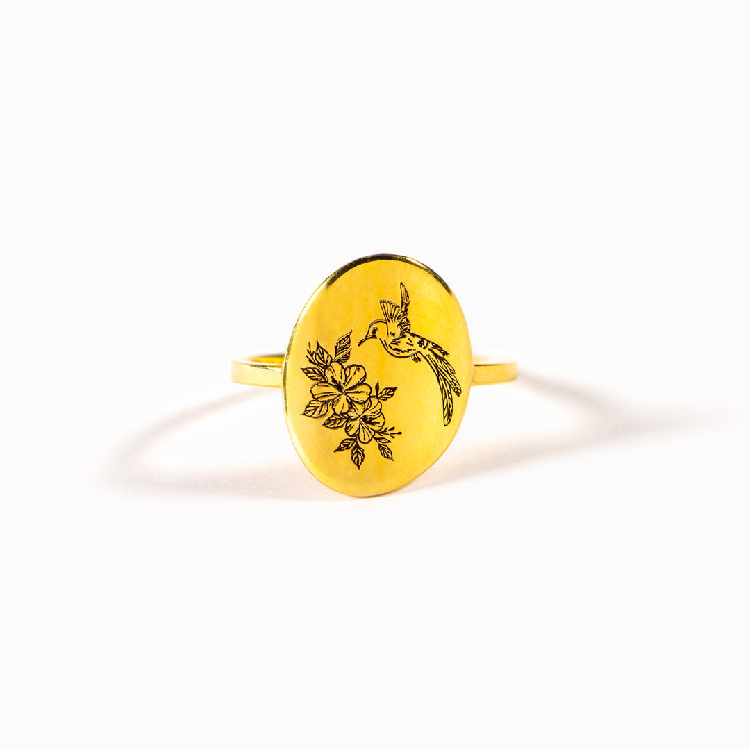 Hummingbird Disk Ring