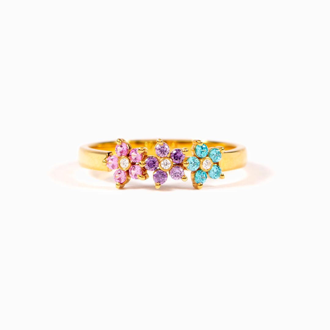 1-6 Flower Birthstone Ring
