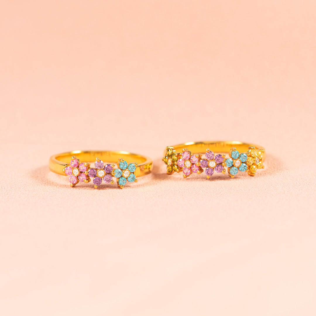 1-6 Flower Birthstone Ring