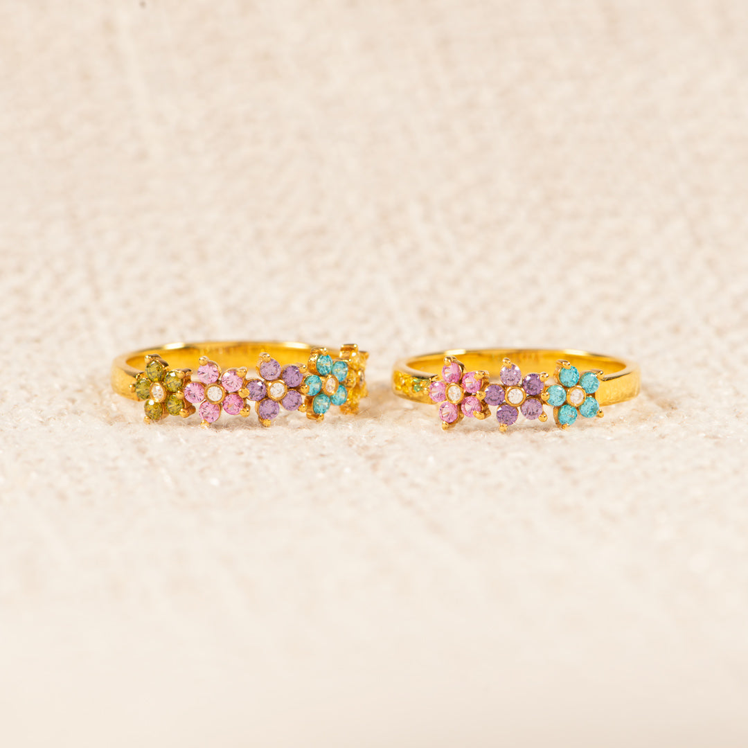1-6 Flower Birthstone Ring