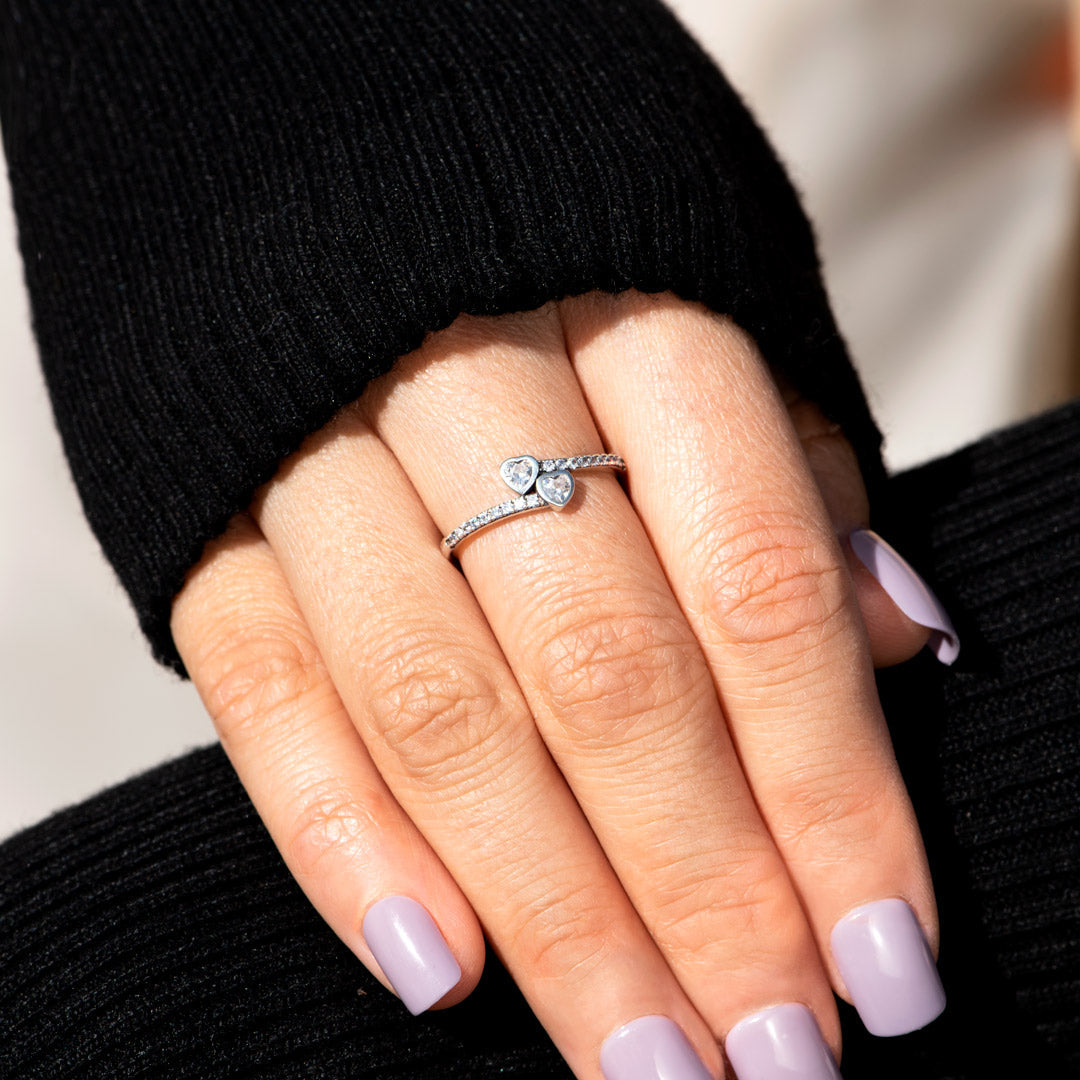 Promise Ring For Daughter Two Heart Ring