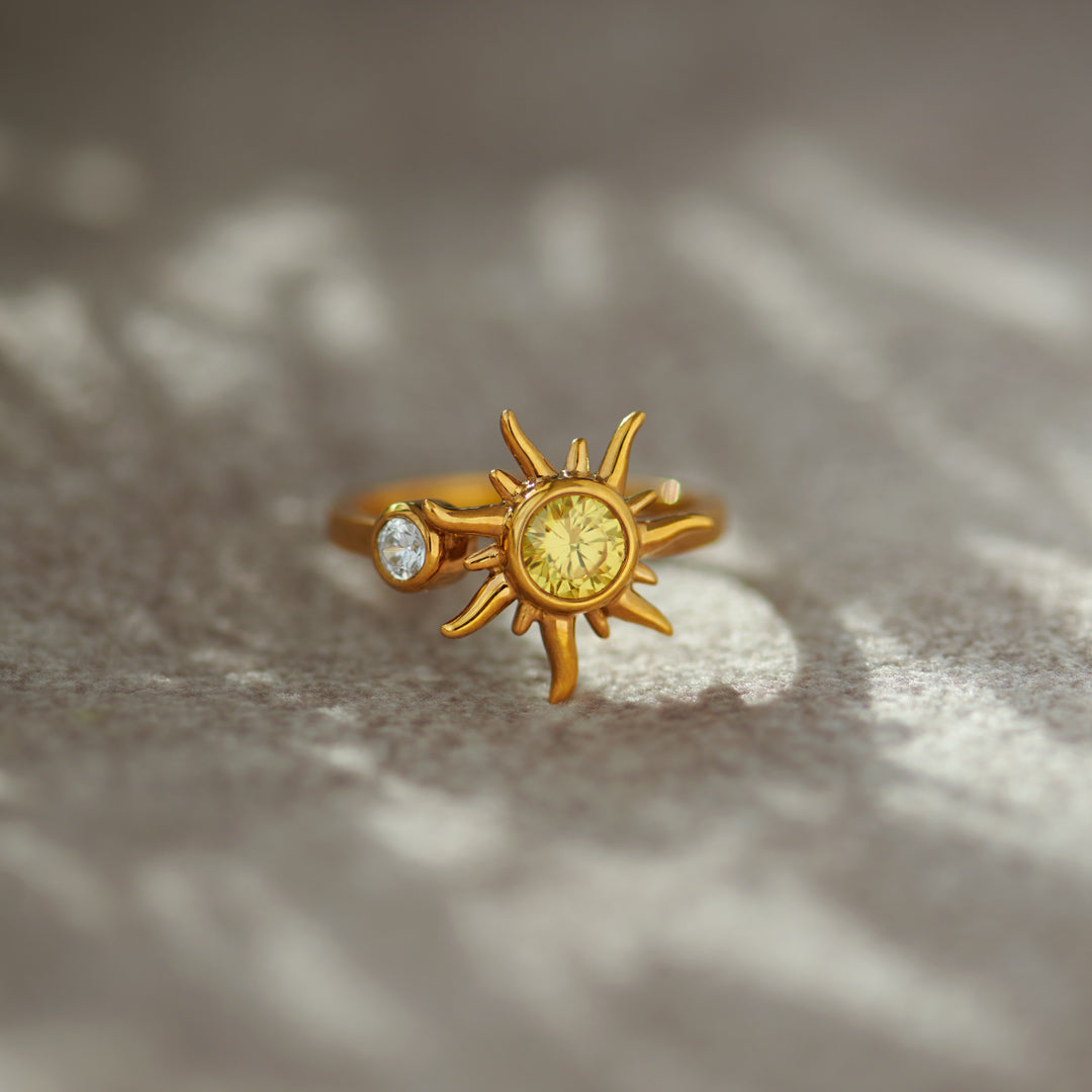 You Light Up My World Golden Sunshine Ring