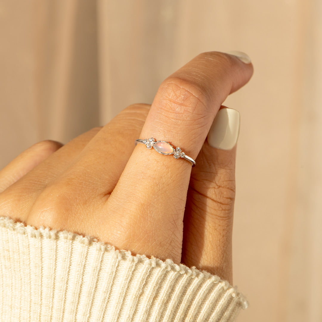The Purest Love Matching Oval Cut Opal Ring